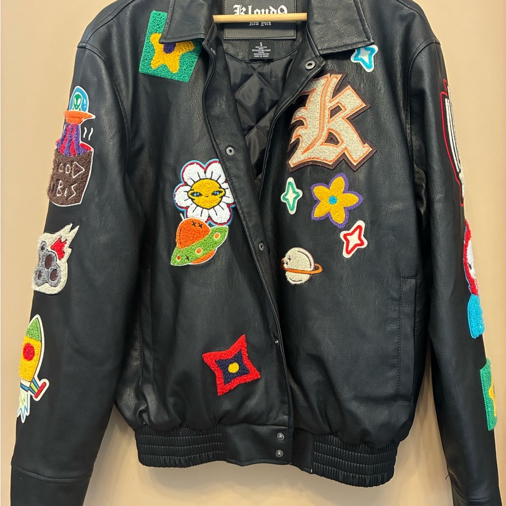 Kloud9 'Multiful Patches' Premium PU Leather snap button and pocket Jacket small